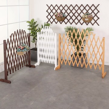 柵欄 庭院柵欄 伸縮柵欄 實木柵欄 防腐木柵欄圍欄室內隔斷陽台實木伸縮網格庭院籬笆戶外可移動格柵【MJ21541】