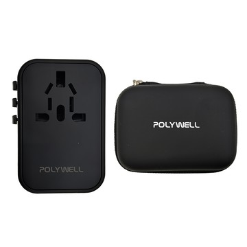 POLYWELL 寶利威爾 多合一萬國轉接頭 雙Type-C+ USB-A(附收納盒)  PW15-T05-A105  1個