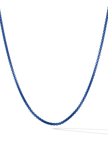 David Yurman - sterling silver Box Chain necklace - men - stainless steel/Silver/Acrylic - One Size - Blue