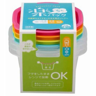 イノマタ化学 タッパー 4個セット ごはん1膳用 270ml 蓋をしたままレンジ可能 日本製 カラフル 電子レンジ容器 楽ちんパック IN98008