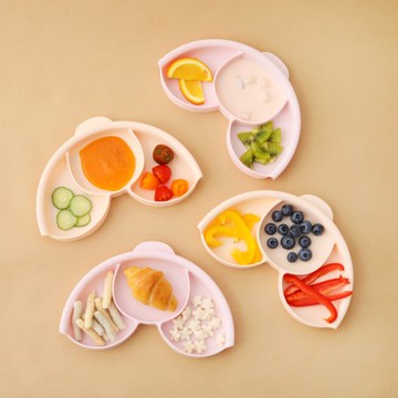 餐桌美好食光【miniware】矽膠聰明分隔盤 (共3色可選) 寶寶 彌月禮 兒童餐盤 副食品 自主餵食 食物分格 易清潔