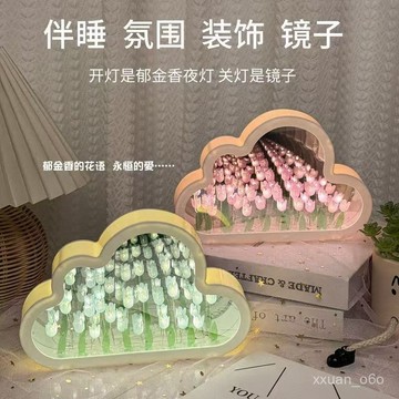 胖頭魚精挑細選🔥鬱金香雲朵鏡子小夜燈diy手工製作花海生日禮物送閨蜜女友情人節