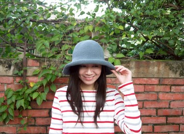 阿母の手作帽-手作棉繩鉤織帽/寬簷漁夫帽-鐵灰/禮物/母親節