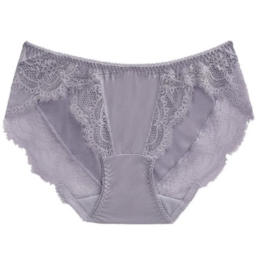 【玳蕾綺】蕾絲褲腳無痕三角小褲 / 夜暮灰