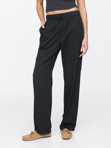 女裝 抽繩鬆緊運動褲-黑色