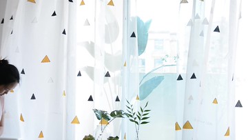 優樂悅~窗簾2020年新款北歐風白色幾何窗簾紗客廳成品紗簾白紗簡約現代