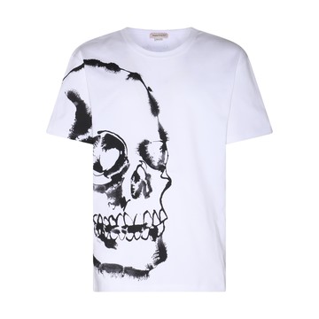 Alexander Mcqueen - White Cotton Watercolour Skull T-shirt