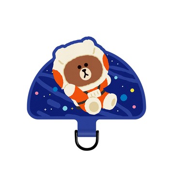 【正版授權】LINE FRIENDS經典-太空裝熊大手機掛片/夾片