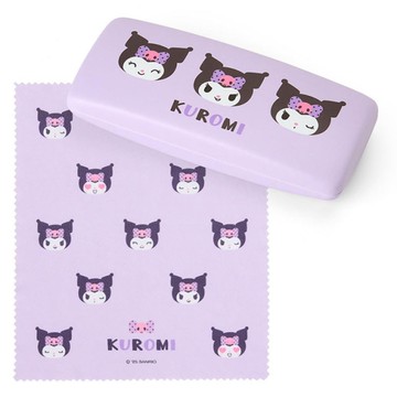【震撼精品百貨】酷洛米_Kuromi~Sanrio 日本SANRIO三麗鷗 酷洛米硬質眼鏡盒附擦拭布-表情款*10517