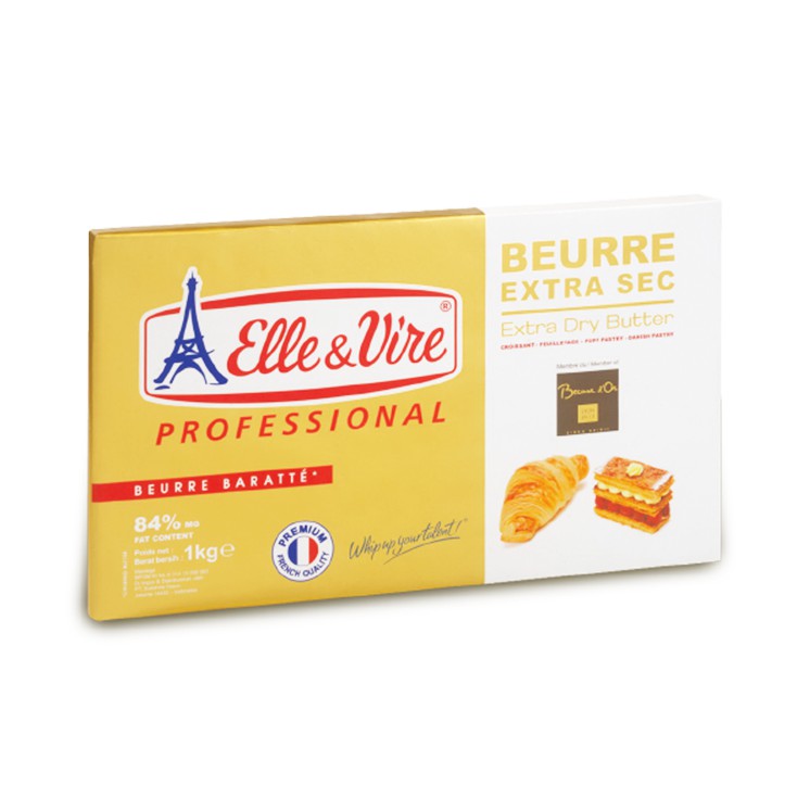 【德麥食品】法國 Elle&Vire愛樂薇 片狀發酵無鹽奶油 84%(冬乳製) /1kg