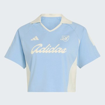Adidas 愛迪達 Lux Tiro T KT2783 女 Polo衫 運動上衣 休閒短袖 短版 水藍