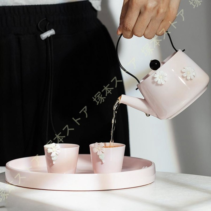 かわいい花柄の茶器5点セット 湯呑 急須 ポット 茶器 オシャレ食器 お洒落 可愛い かわいい 陶器 和食器 食洗機可 業務用 ギフト プレゼント  誕生日 出産祝い | LINEブランドカタログ