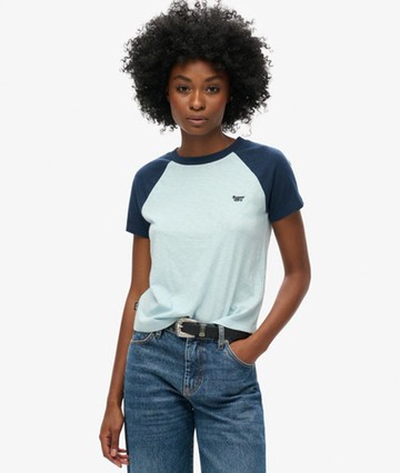 Superdry Women's Essential Logo Retro T-shirt Blue Size: 12