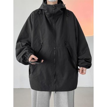 沖鋒衣男款秋季潮流高級感痞帥夾克美式機能工裝外套男士連帽上衣