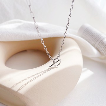 [全純銀.項鍊] OT扣基本款項鍊/短鏈/頸鏈【UME】S925純銀項鍊 洗澡可戴 不退色項鍊 疊搭項鍊 疊戴項鍊