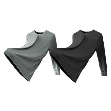 MI MI LEO 竹炭長袖防曬機能衣 2件組  L  竹炭黑 + 灰綠色