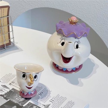 茶煲太太立體茶壺水杯套組下午茶咖啡杯套裝杯阿奇杯美女與野獸