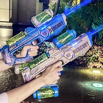 電動水槍 高壓水槍 遠程射擊噴水槍 全自動強力連發 水上 戲水  造型水槍 大容量炫彩燈光水槍