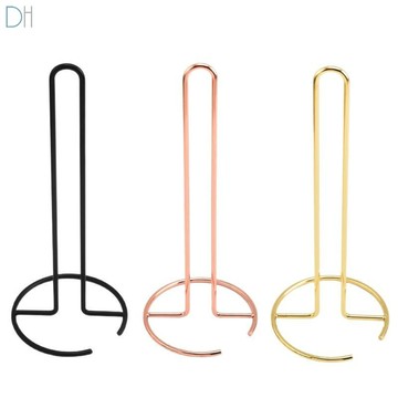 【現貨】北歐金色金屬鐵藝桌面紙巾架餐廳客廳多功能廁所捲紙架收納架 Dhome