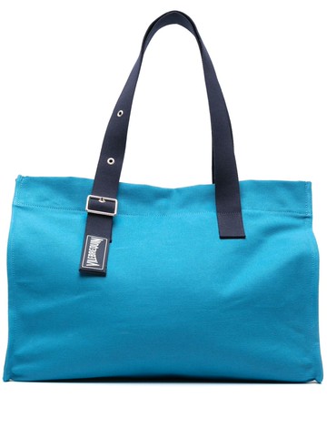 Vilebrequin - logo-patch canvas tote bag - men - Cotton - One Size - Blue