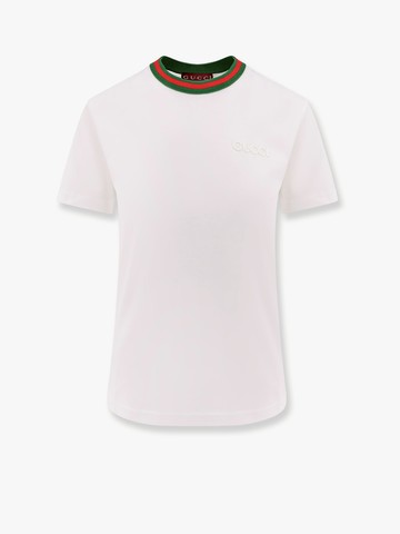 Cotton t-shirt with gucci embossed logo - GUCCI - gender_Woman