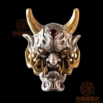 🙏🏻結緣小物🙏🀀􎷏式配件 佛敎吊飾 結緣小物 血羅剎_有意思出品原創文玩三通純銅百香籽一體三通佛頭