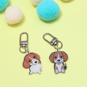狗狗吊飾 3cm 比高犬迷你壓克力鑰匙圈 可愛狗品種收藏掛飾