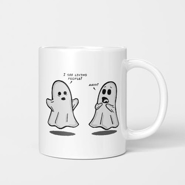 I see living People! Mug 成人幽靈對話咖啡杯創意個性水杯 杯子