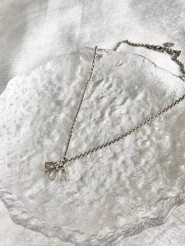 【日本直送 名牌中古包】Christian Dior 迪奧 項鍊 銀色 Logo 墜飾 vintage 復古 k3zu24