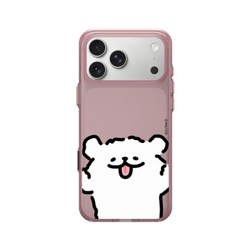 iPhone 17 Pro Max Clear (相機按鈕) 晶醺玫 - Maltese線條小狗 - 線條小狗扮鬼臉