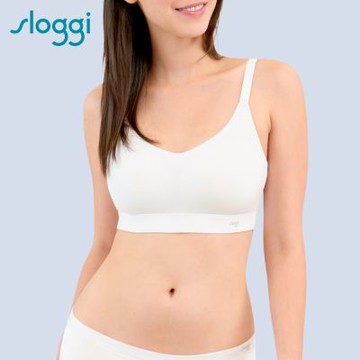 sloggi-Free Evolve 自由舒暢系列無鋼圈 V領背心式內衣 絲緞白