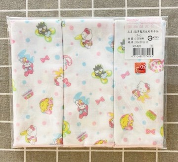 【震撼精品百貨】凱蒂貓_Hello Kitty~三麗鷗 KITTY 台灣製紗布手帕(3入)-滿版A#07426