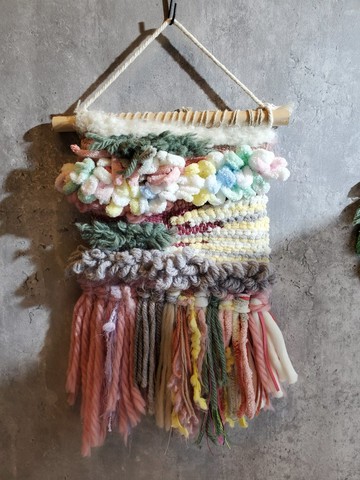 Art weaving 編織 綠意苒苒-旗幟 壁掛 (可客製化)