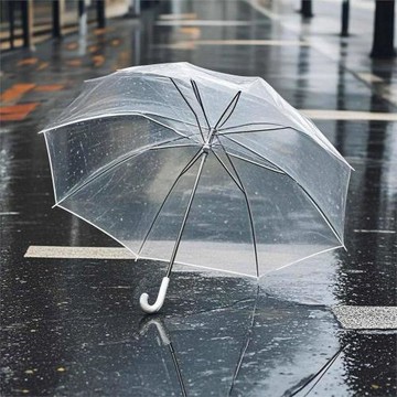 透明雨傘長柄傘學生兒童晴雨兩用傘一次性透明傘直桿廣告傘透明傘