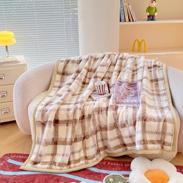 冬季新款雙層加厚拉舍爾云毯保暖毯學生宿舍卡通毯辦公室午休毯