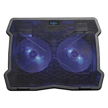 FOXXRAY 狐鐳 飛流雪狐電競筆電散熱墊 雙12.5cm強力風扇 搭配炫酷藍色冷光  藍色 + 黑色  1個