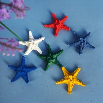 地中海仿真迷你饅頭小海星擺件魚缸裝飾品地臺幼兒園漁網墻面壁飾
