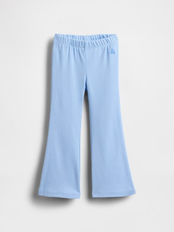 女幼童裝 小熊刺繡鬆緊喇叭褲-淺藍色