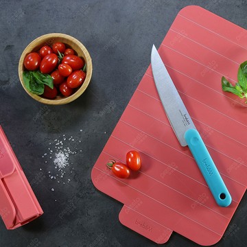 義大利Trebonn 可捲式收納砧板(三色任選) - 珊瑚紅