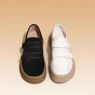 2023年新款百搭學生復古小白鞋休閑板鞋餅干鞋厚底面包鞋B1042CM2