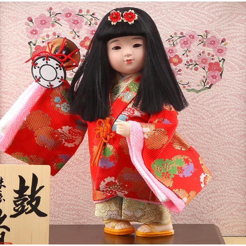 雛人形 久月 ひな人形 ケース飾り 市松人形 夢わらべ 鼓 慶印 7号 k