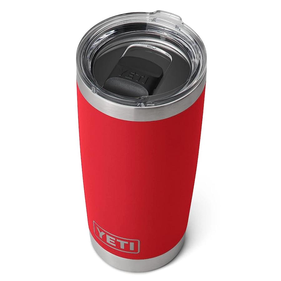 YETI RAMBLER 20 OZ TUMBLER, STAINLESS STEEL, VACUUM INSULATED WITH MAGSLIDER LID, RESCUE RED