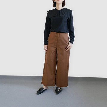 深茶色口袋寬褲