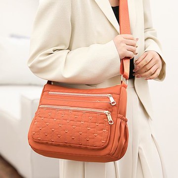 Acorn*橡果-日系休閒斜背包側肩包旅遊包防潑水包6912(橘色)