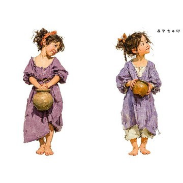 【4 月新品 2】08-127-0164 人物貼紙 田園女孩 B
