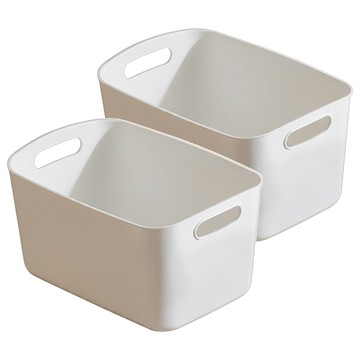 收納盒 無蓋 T16  白色  2個