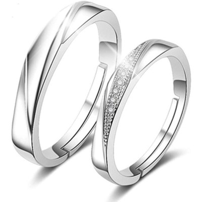 RLYKAL(ルリカル) ペアリング フリーサイズ カップル 指輪 リング 2個セット 結婚指輪 婚約指輪 オープンリング エンゲージリング