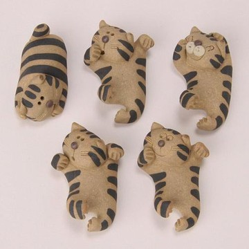 日本製 陶製筷架 5款入 貓造型筷架 筷架 陶製筷架 禮盒包裝