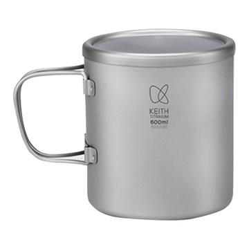 Keith Titanium 鎧斯 折疊雙層鈦杯 Ti3357 600ml  銀色  1個
