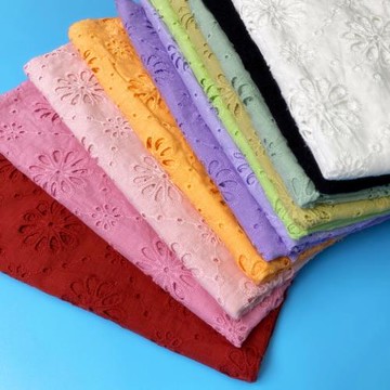 純棉布鏤空高密繡花底布日韓田園服飾花邊裝飾手工服裝制衣布面料